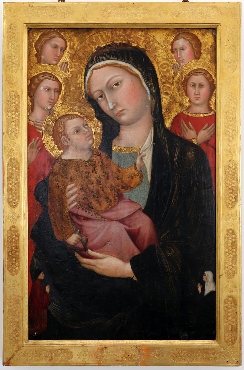 A Virgem com o Menino, anjos e doadores - Taddeo di Bartolo