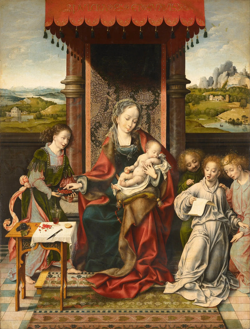 A Virgem com o Menino e anjos - Joos van Cleve