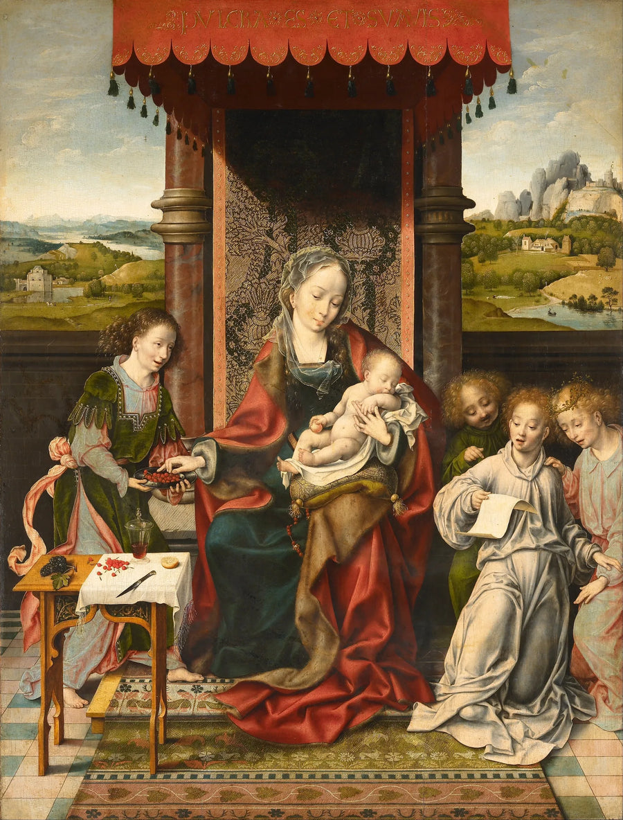 A Virgem com o Menino e anjos - Joos van Cleve