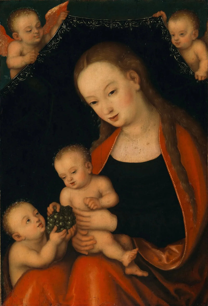 A Virgem com o Menino, João Batista e anjos - Lucas Cranach, o Velho