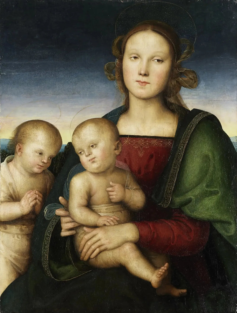 A Virgem com o Menino e o Pequeno São João - Pietro Perugino