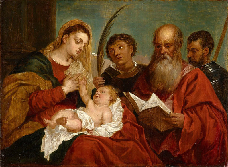 A Virgem com o Menino com os santos Estêvão, Jerônimo e Maurício - David Teniers, o Jovem