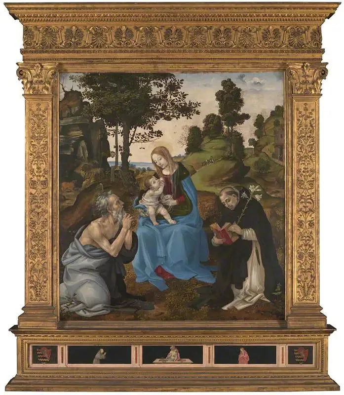 A Virgem com o Menino e os santos Jerônimo e Domingos - Filippino Lippi
