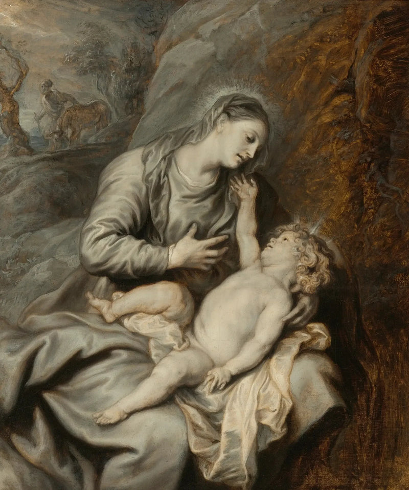 A Virgem com o Menino descansando durante a fuga para o Egito - Antoine van Dyck