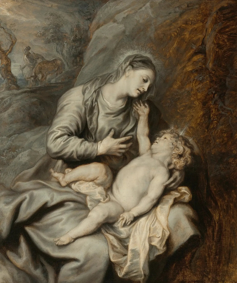 A Virgem com o Menino descansando durante a fuga para o Egito - Antoine van Dyck