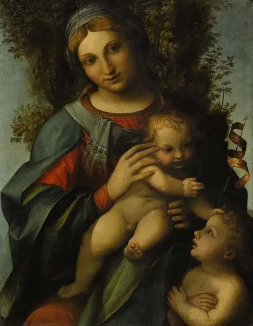 A Virgem com o Menino e São João Batista Criança - Antonio da Correggio