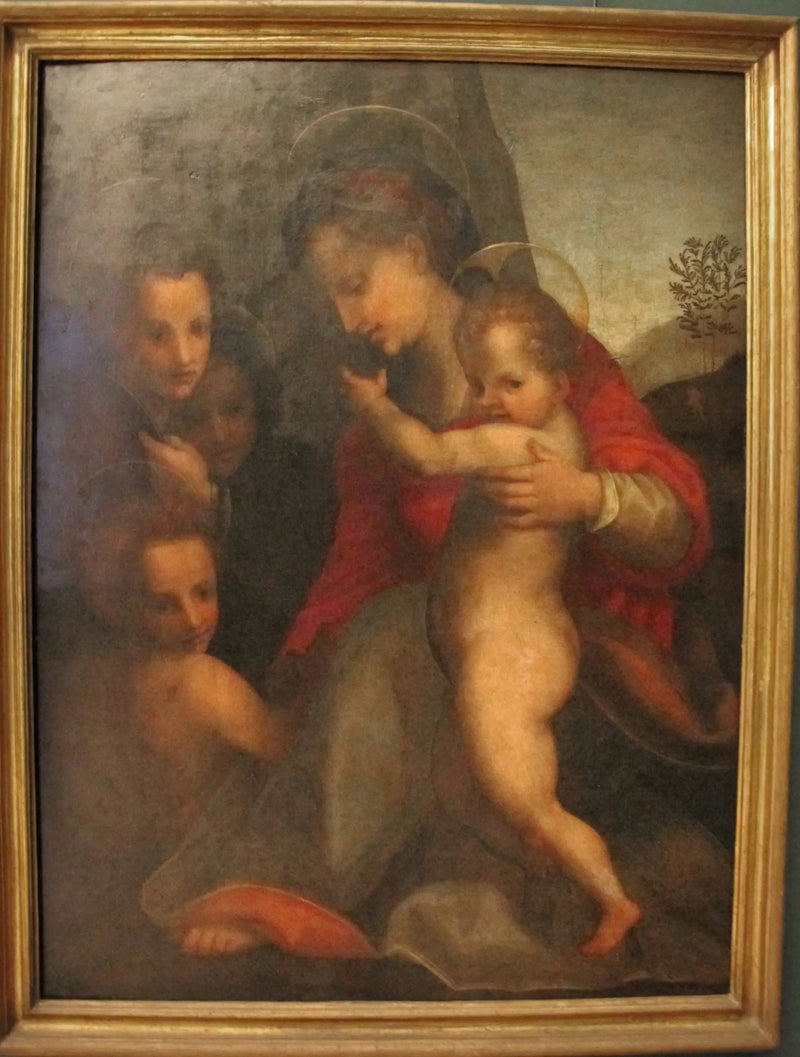 A Virgem com o Menino e o Menino São João e anjos - Andrea del Sarto