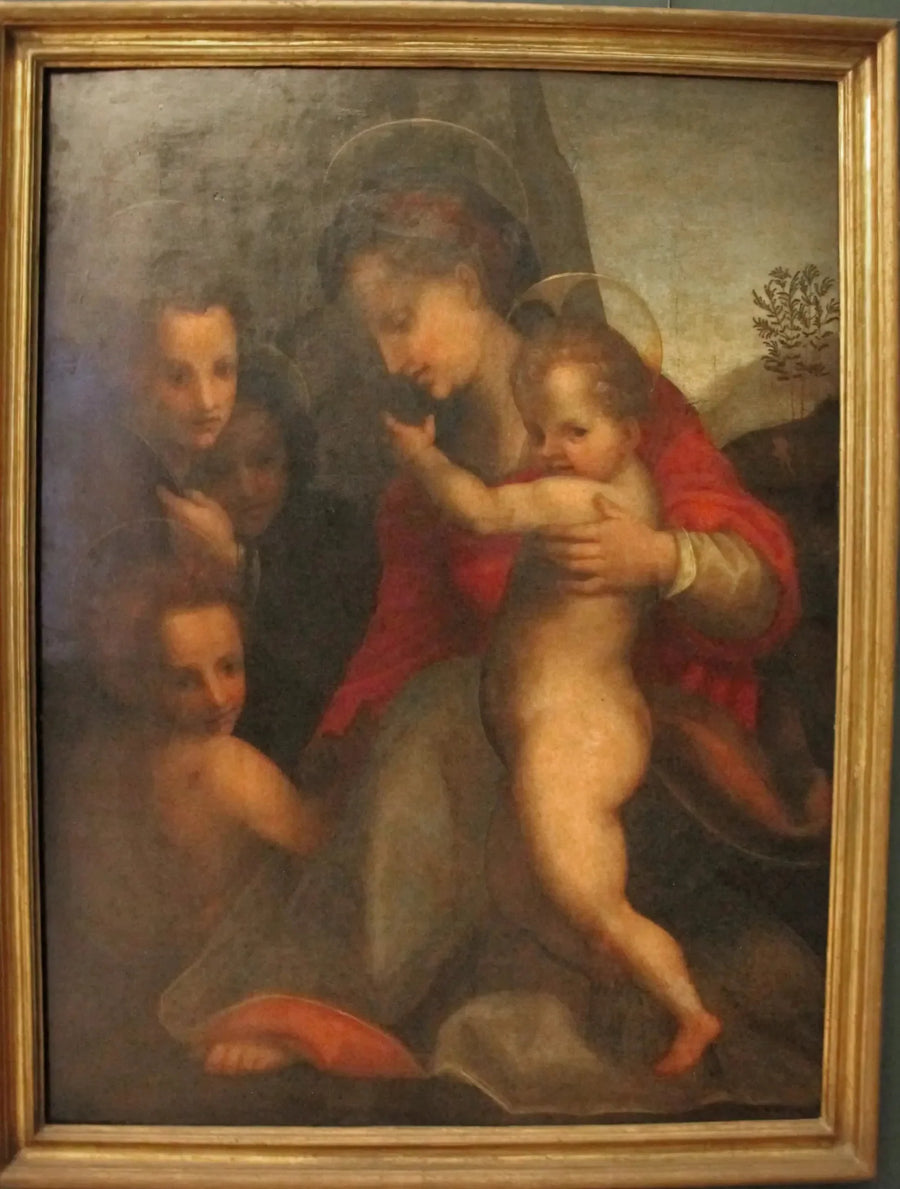 A Virgem com o Menino e o Menino São João e anjos - Andrea del Sarto
