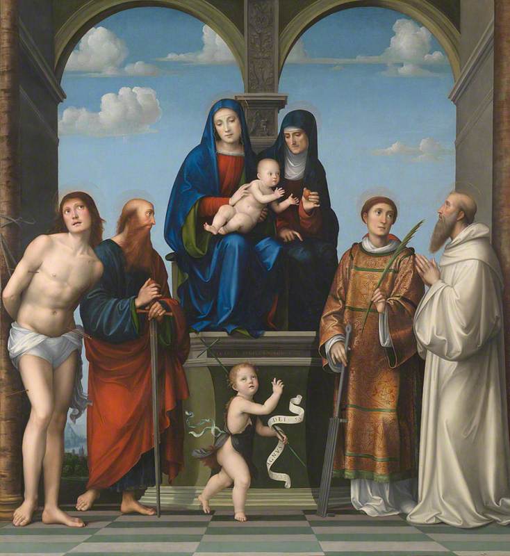 A Virgem com o Menino, Santa Ana e outros santos - Francesco Francia