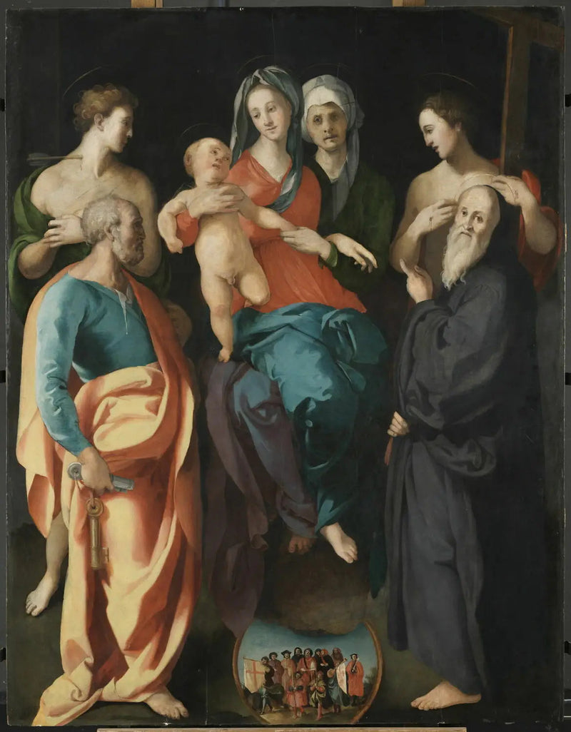 A Virgem com o Menino, Santa Ana e Quatro Santos - Pontormo