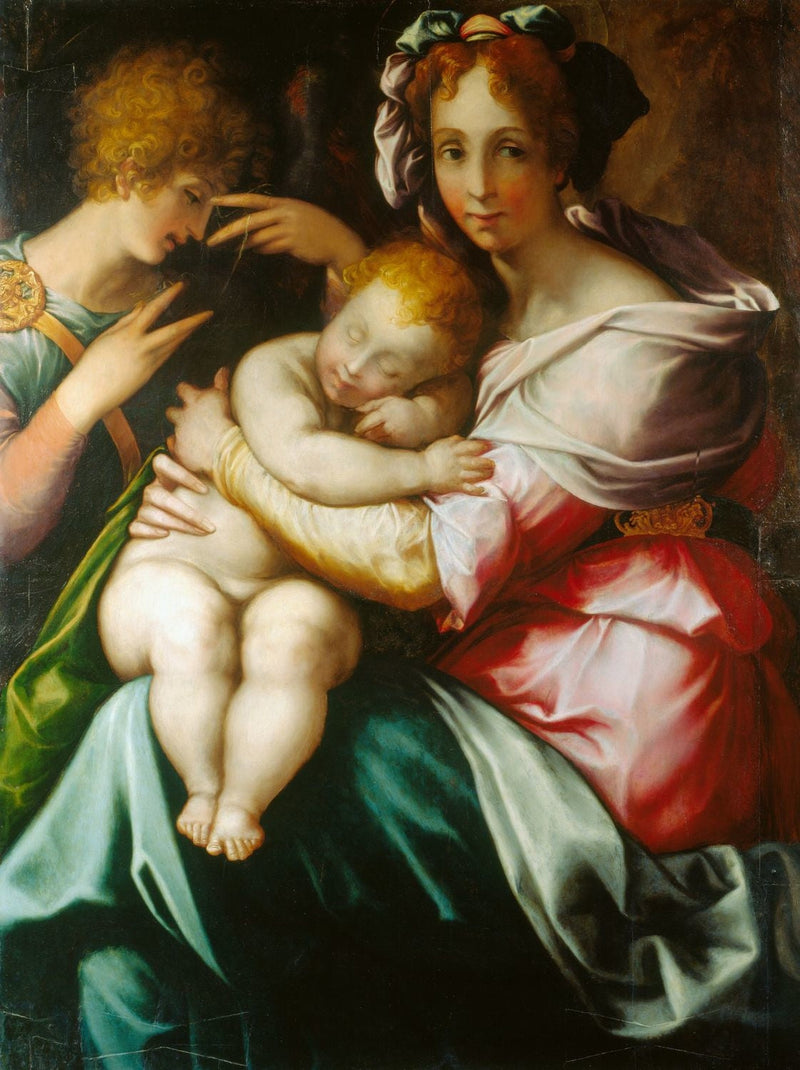 A Virgem com o Menino e um anjo - Francesco Salviati
