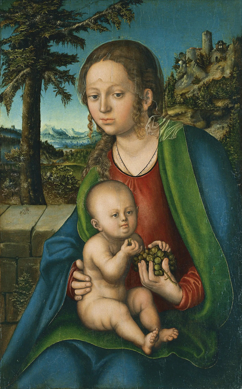 A Virgem com o Menino e um cacho de uvas - Lucas Cranach, o Velho