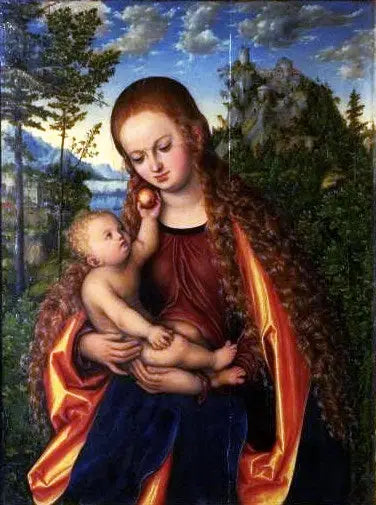 La Vierge à l’Enfant dans un paysage somptueux - Lucas Cranach the Elder - Alpha Reproduction
