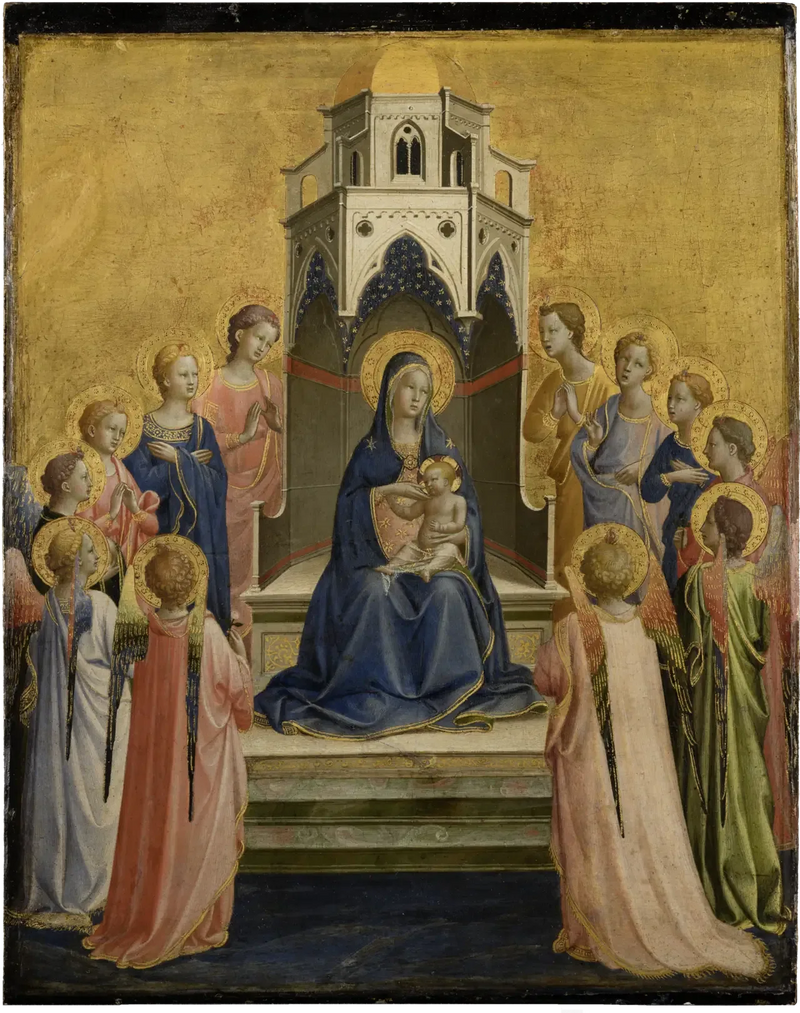 A Virgem com o Menino no trono e doze anjos - Fra Angelico