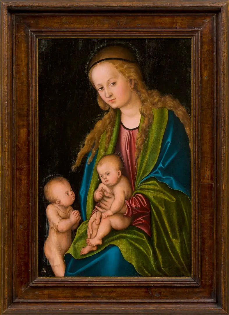 La Vierge à l'Enfant et le petit Jean - Lucas Cranach the Elder image 1 reproduction artisanale de tableau