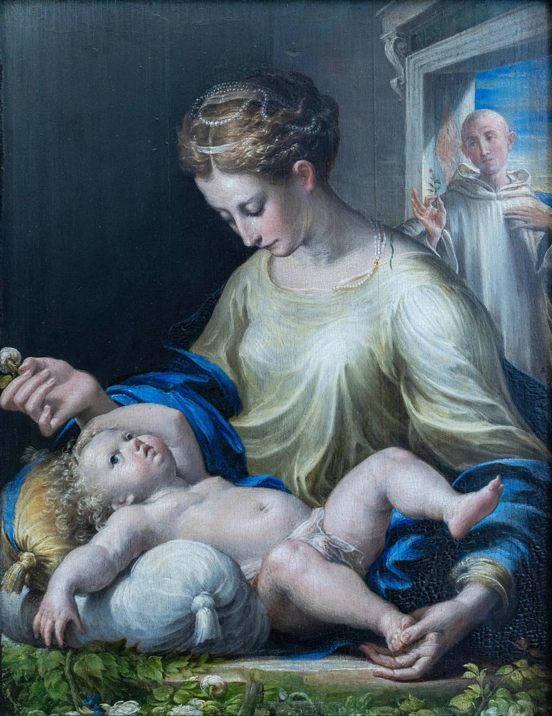 A Virgem com o Menino e um monge - Parmigianino - Parmigianino