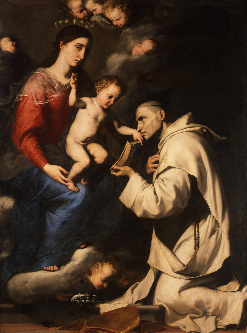 A Virgem com o Menino Jesus e São Bruno - Jusepe de Ribera