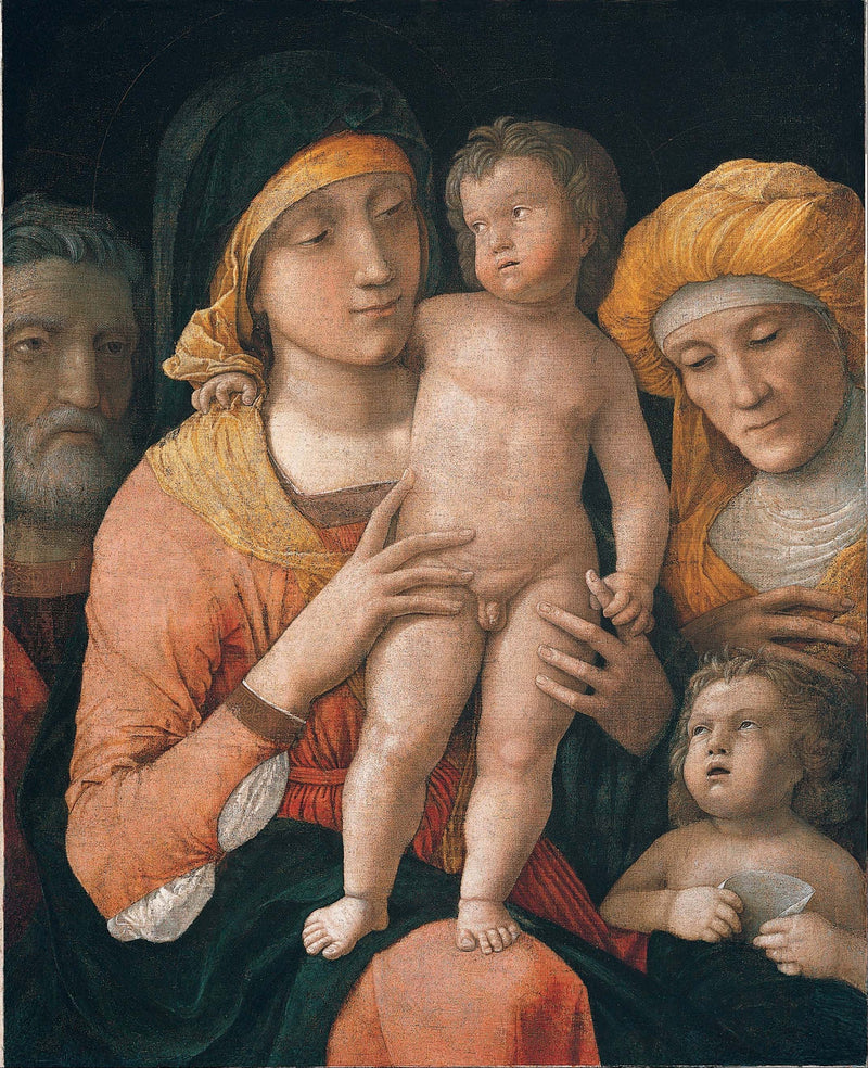 A Virgem com o Menino e os santos José, Isabel e João Batista - Andrea Mantegna