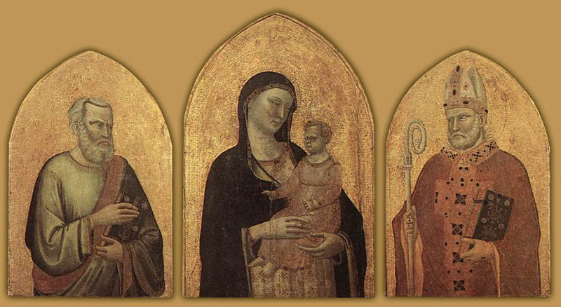 A Virgem com o Menino e os santos Mateus e Nicolau - Bernardo Daddi