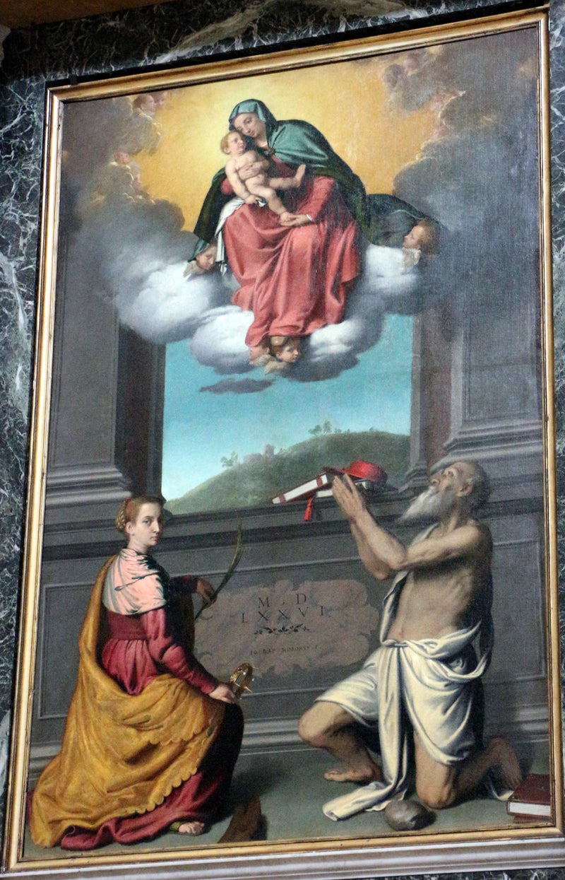 A Virgem com o Menino em glória com santos - Giovanni Battista Moroni