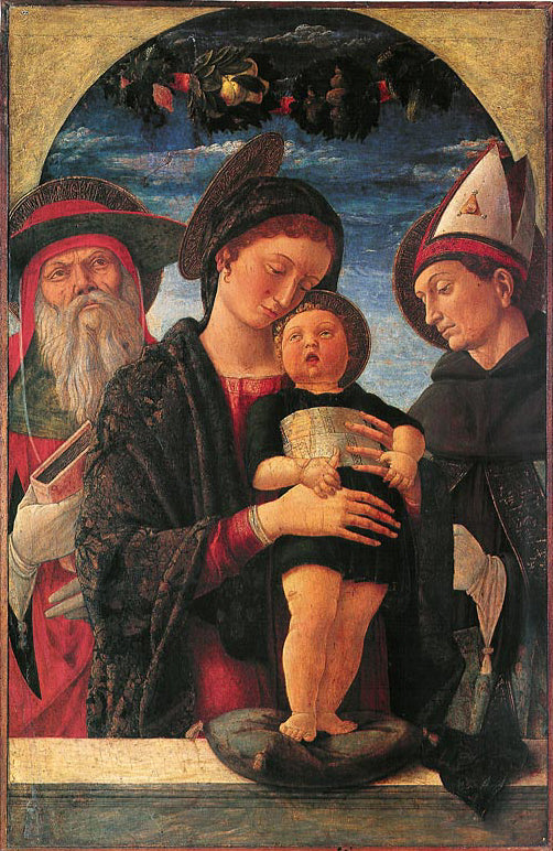 A Virgem com o Menino entre São Jerônimo e São Luís de Toulouse - Andrea Mantegna