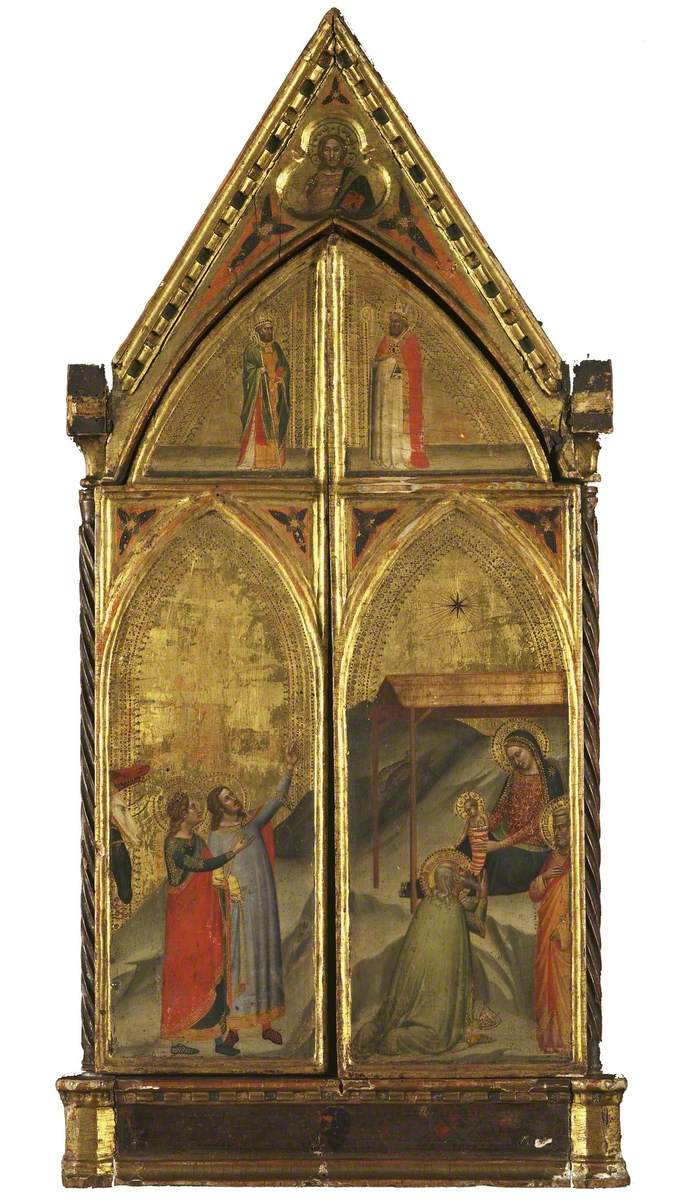 A Virgem com o Menino em trono com santos (tálice fechado) - Bernardo Daddi