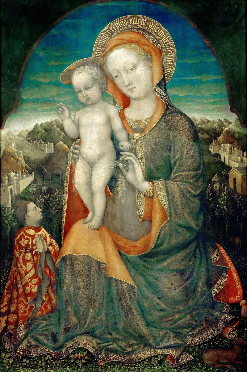 A Virgem da Humildade adorada por um príncipe da casa d'Este - Iacopo Bellini