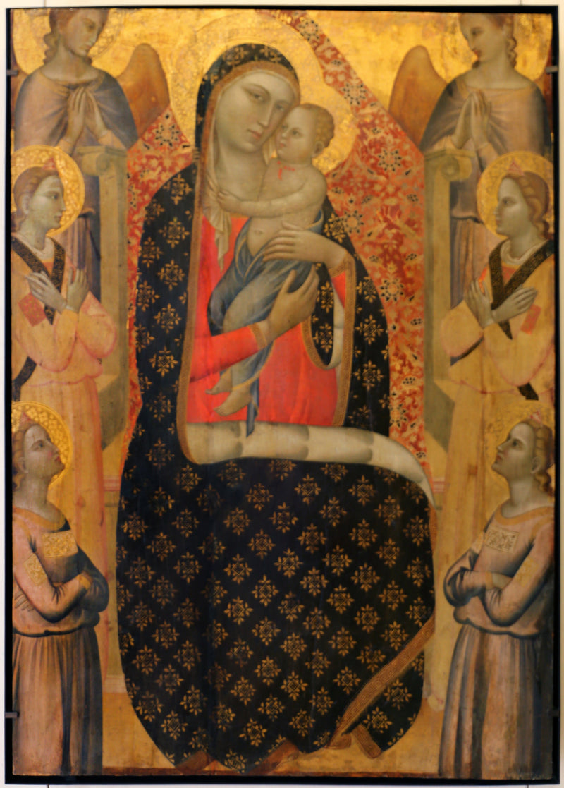 A Virgem de Majestade cercada por seis anjos - Francescuccio Ghissi
