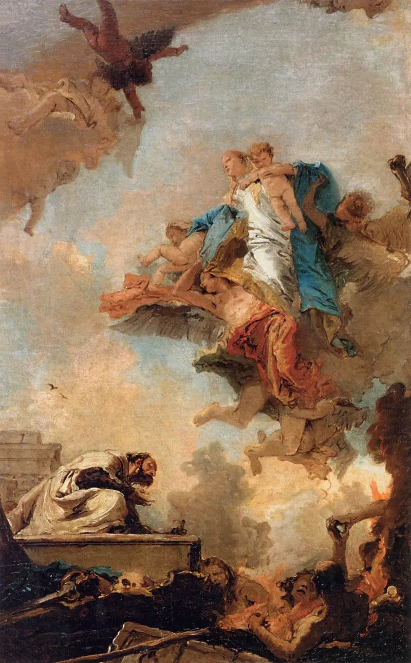 A Virgem do Carmo aparecendo a São Simão Stock - Giovanni Battista Tiepolo