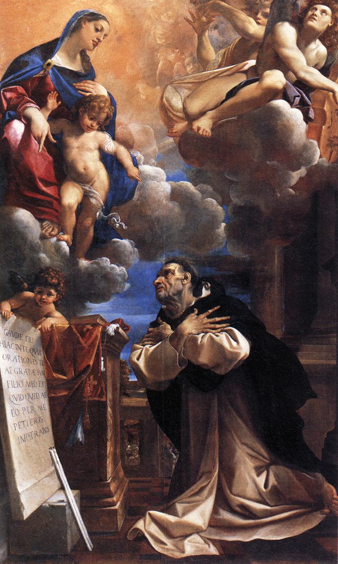 A Virgem e o Menino aparecendo a Santo Hipólito - Ludovico Carracci