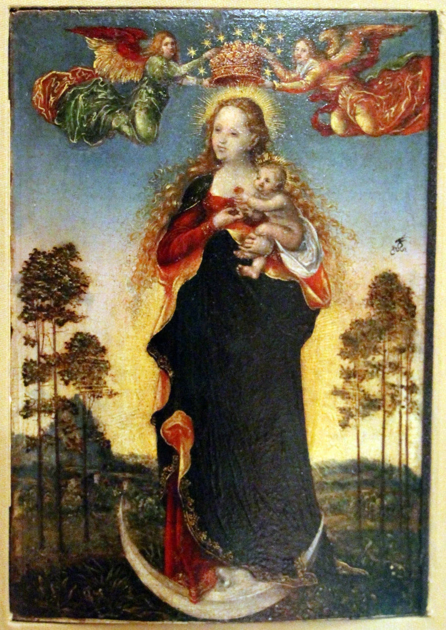 A Virgem e o Menino com dois anjos - Lucas Cranach o Velho