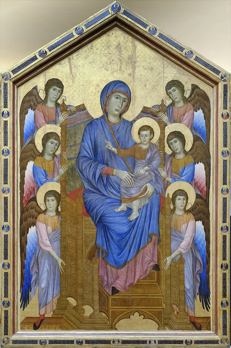 A Virgem e o Menino em majestade rodeados por seis anjos - Cimabue