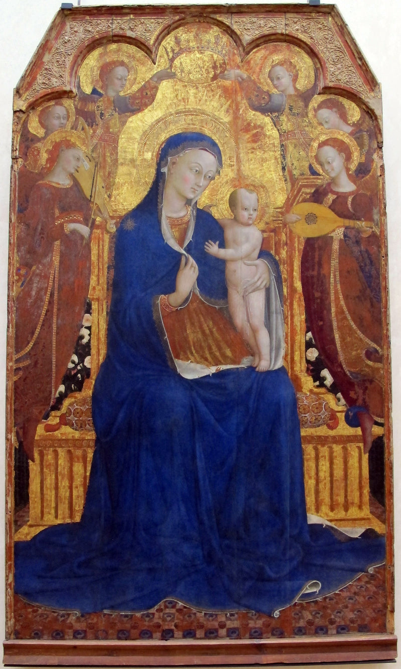 A Virgem e o Menino rodeados de anjos - Stefano di Giovanni (Sassetta)