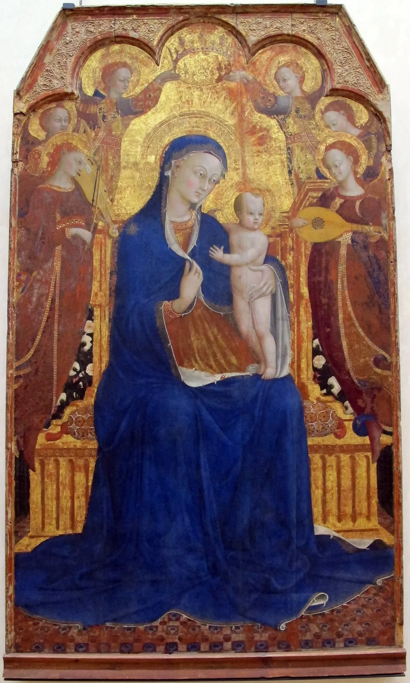 A Virgem e o Menino rodeados de anjos - Stefano di Giovanni (Sassetta)