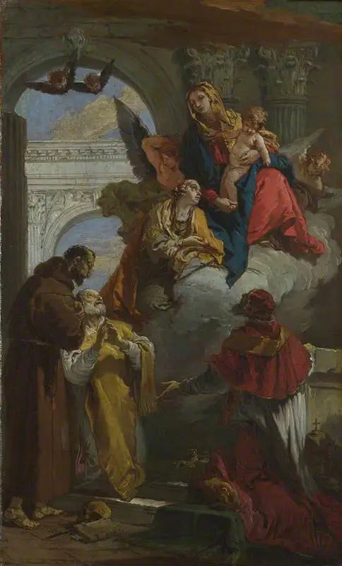 A Virgem e o Menino aparecendo a um grupo de santos - Giovanni Battista Tiepolo