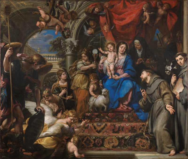 A Virgem e o Menino entre as virtudes teológicas e os santos - Claudio Coello