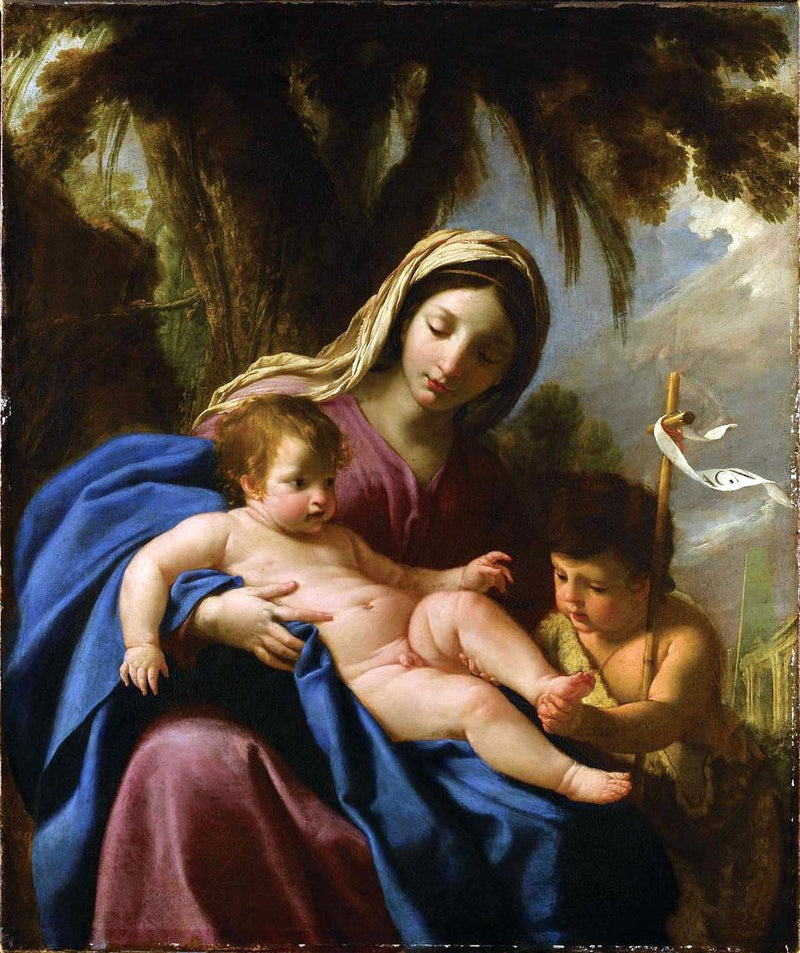 A Virgem e o Menino Jesus com São João Batista - Eustache Le Sueur