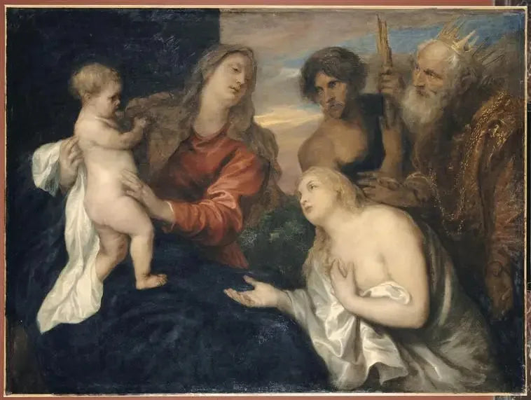 A Virgem, o Menino Jesus e os Três Arrependidos - Antoine van Dyck