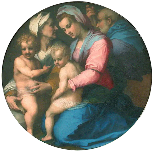 A Virgem, o Menino Jesus, Santa Isabel e o pequeno São João - Andrea del Sarto