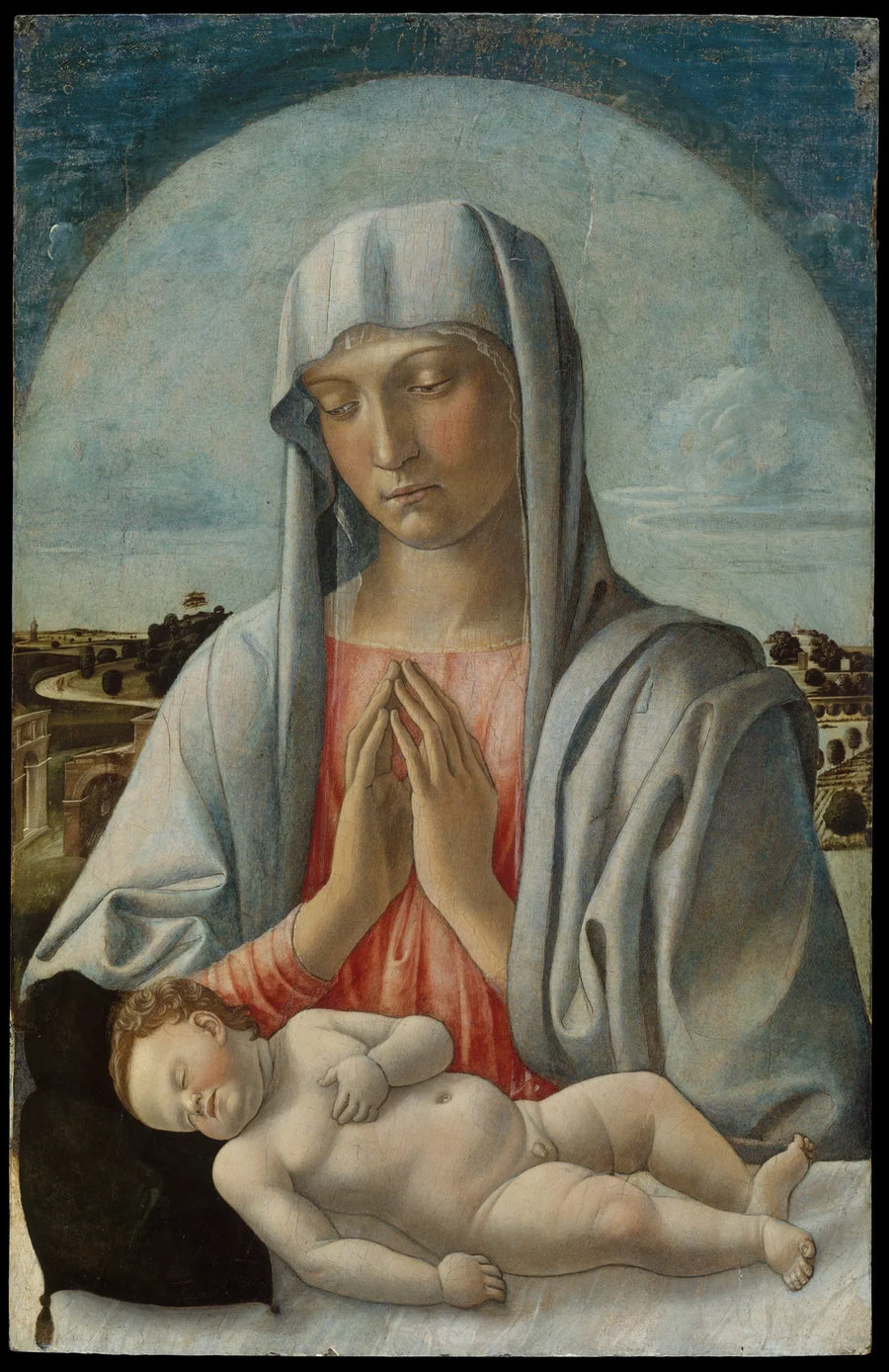 A Virgem Maria adorando o Menino Jesus dormindo - Giovanni Bellini