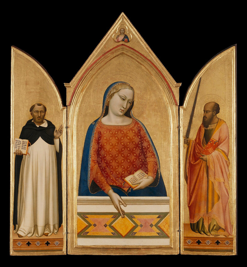 A Virgem Maria com os santos Tomás de Aquino e Paulo - Bernardo Daddi