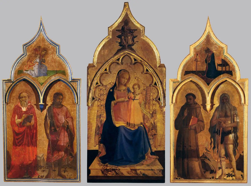 A Virgem segurando o Menino Jesus em seu braço - Fra Angelico