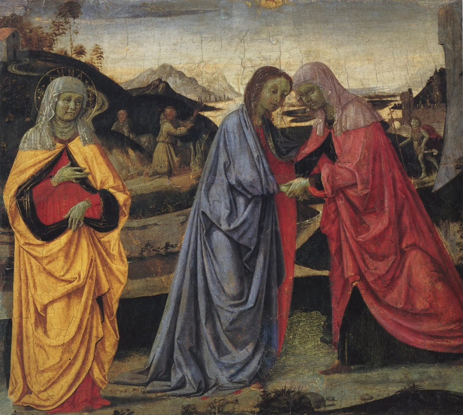 A Visitação da Virgem com Santa Ana - Pietro Perugino