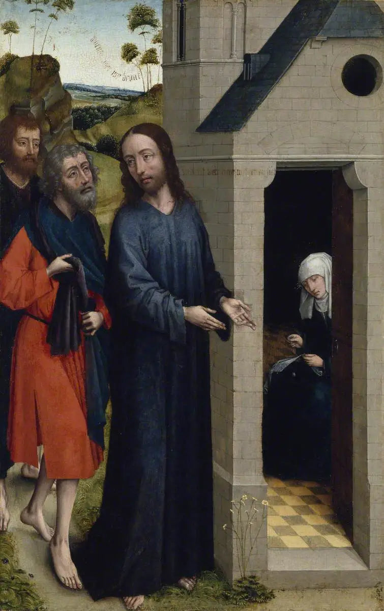 A vocação de André e de Simon Pierre (provavelmente uma asa esquerda de um retábulo) - Rogier van der Weyden