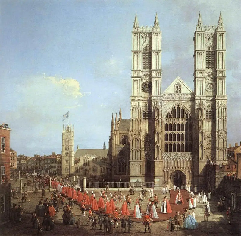 A Abadia de Westminster com a procissão da Ordem do Banho - Canaletto
