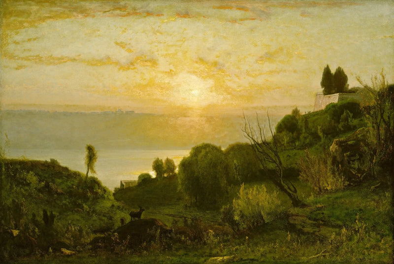 Lac Albano, pôr do sol - George Inness
