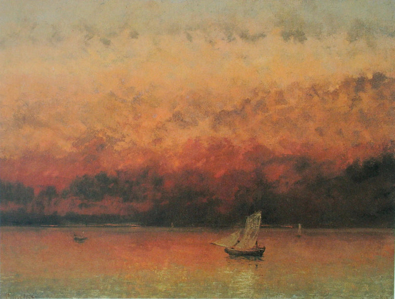 Lac Léman, pôr do sol - Gustave Courbet