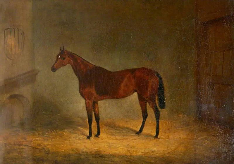 « Lady Liverpool », um cavalo baio em um estábulo - John Frederick Herring, Sr.