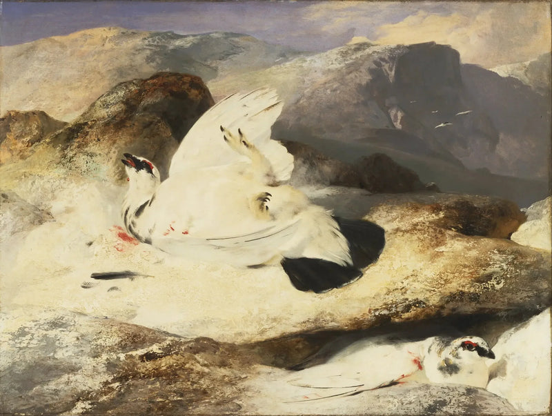 Lagopède em uma paisagem - Edwin Henry Landseer