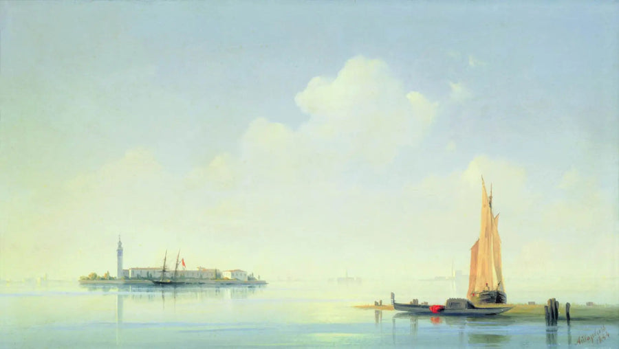 Laguna Veneza. Vista da ilha de San Giorgio. - Ivan Aïvazovski